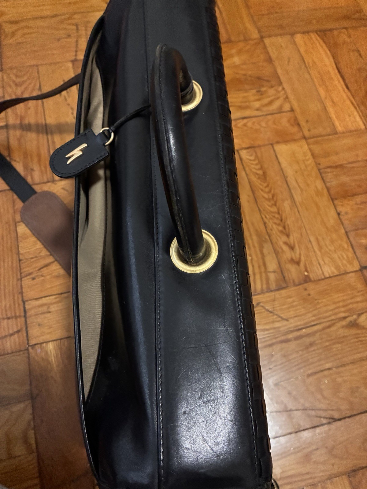 Hartmann by Lombardo Leather messenger briefcase business case vintage 90’s