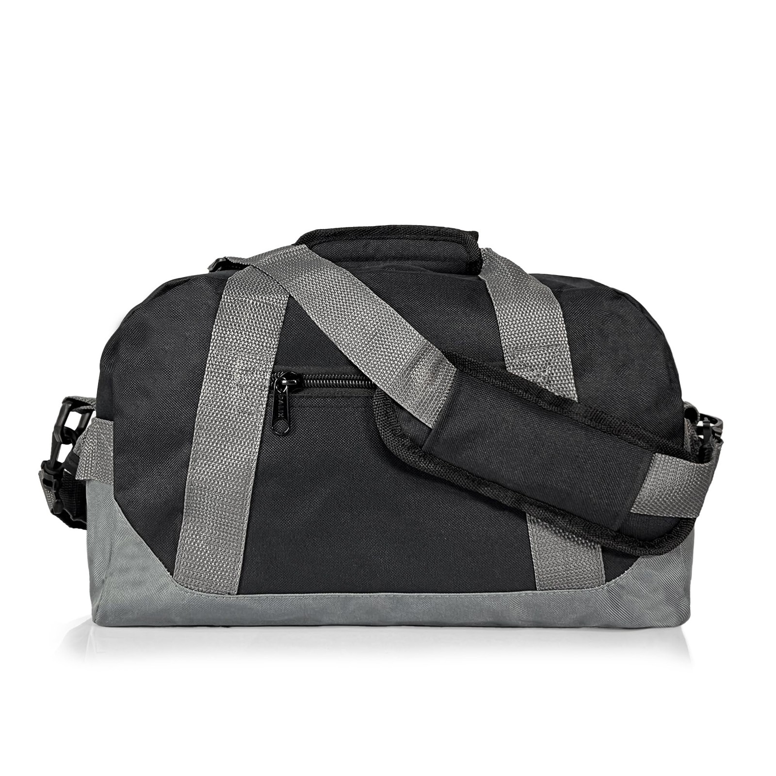 DALIX 14″ Small Duffle Bag Two Toned Gym Travel Bag 14″ X 8-1/2″ X 8-1/2″