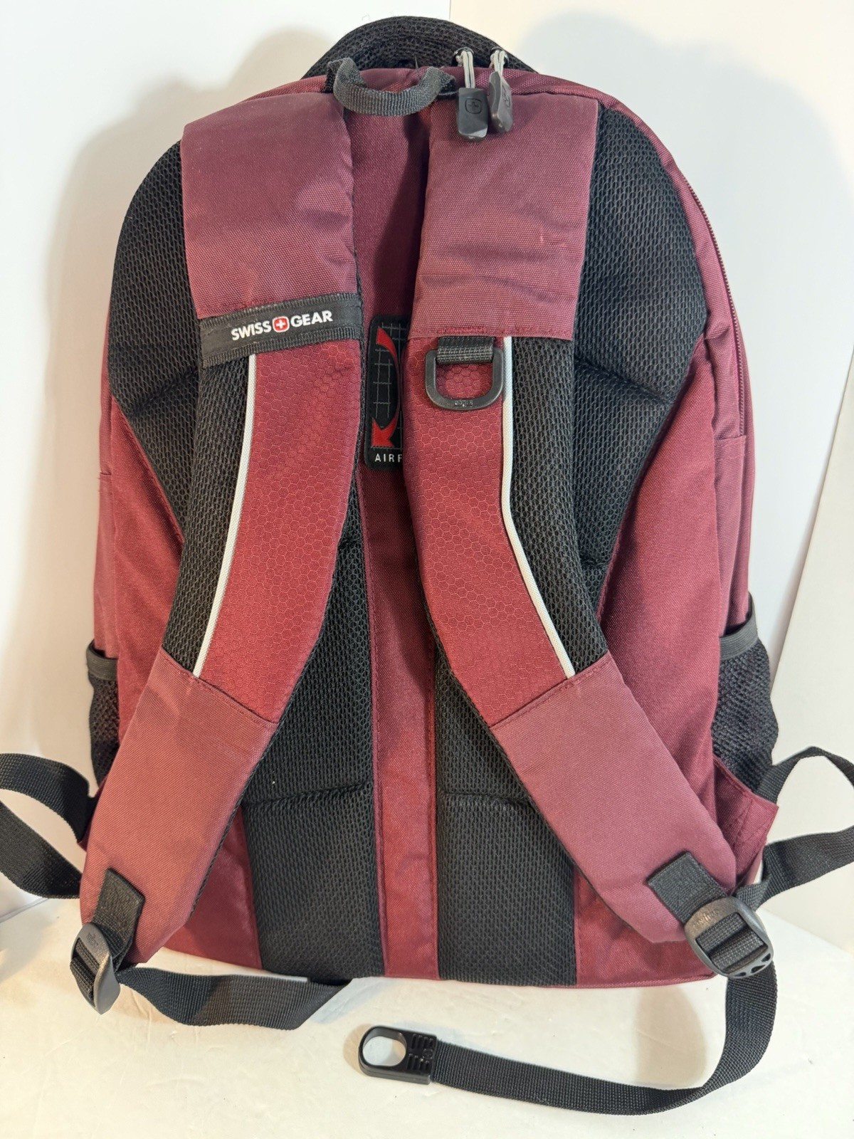 SwissGear Backpack Burgundy Laptop School Travel Bag Multiple Pockets