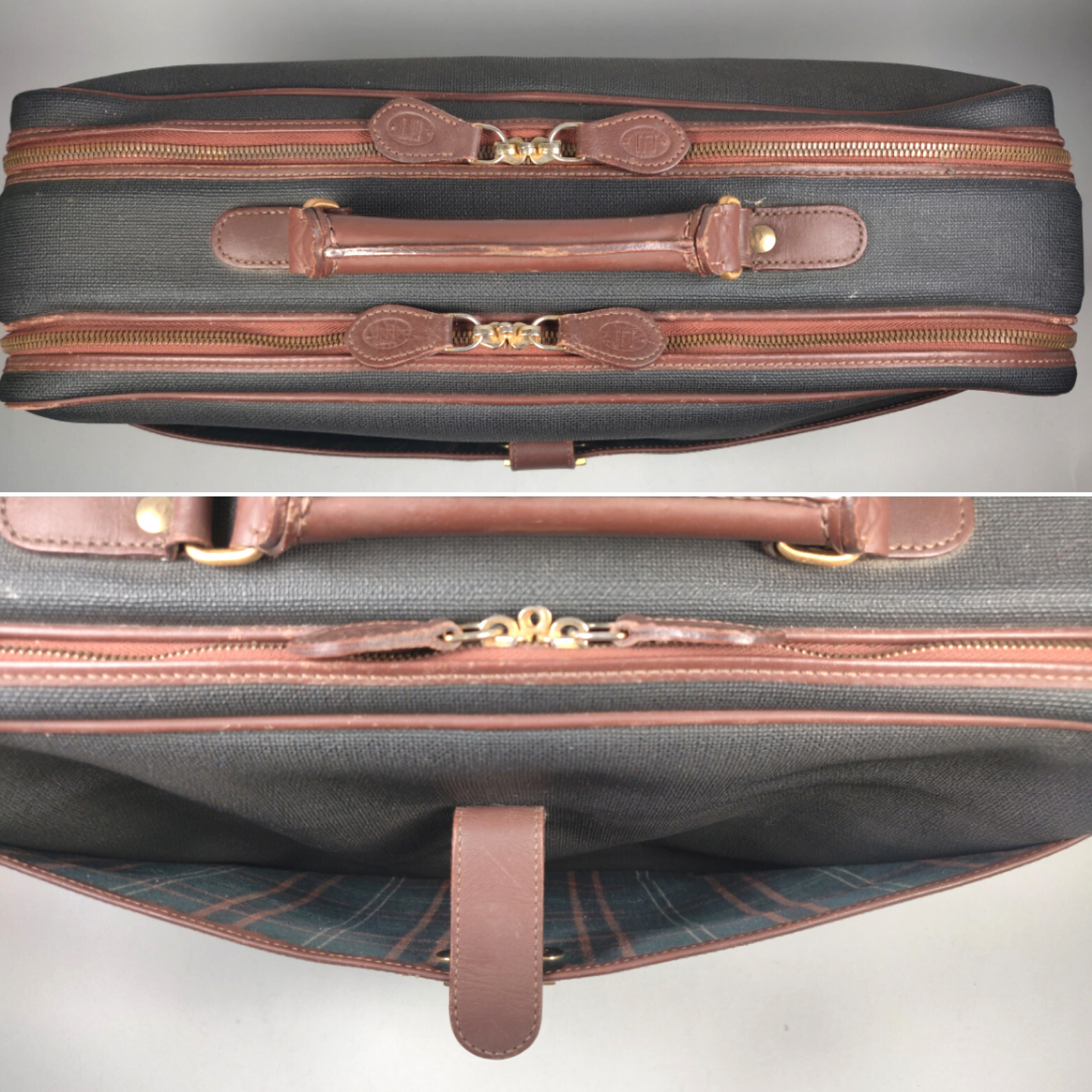 Vintage Dunhill PVC Briefcase Leather Trim Made in Italy 18″ x 12″ x6″