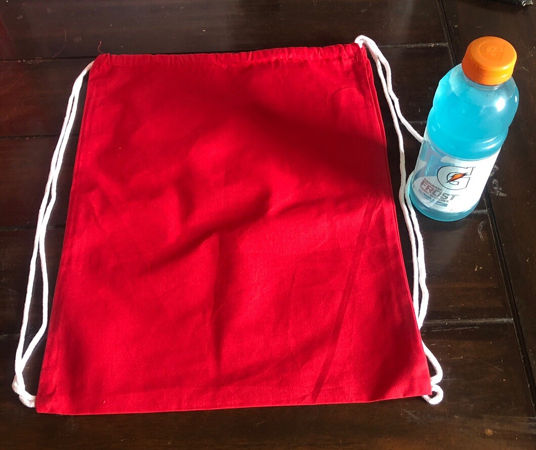 Pack Of 6 Red Drawstring Backpacks Sports Travel Craft Party Bags 14”x 18”bulk