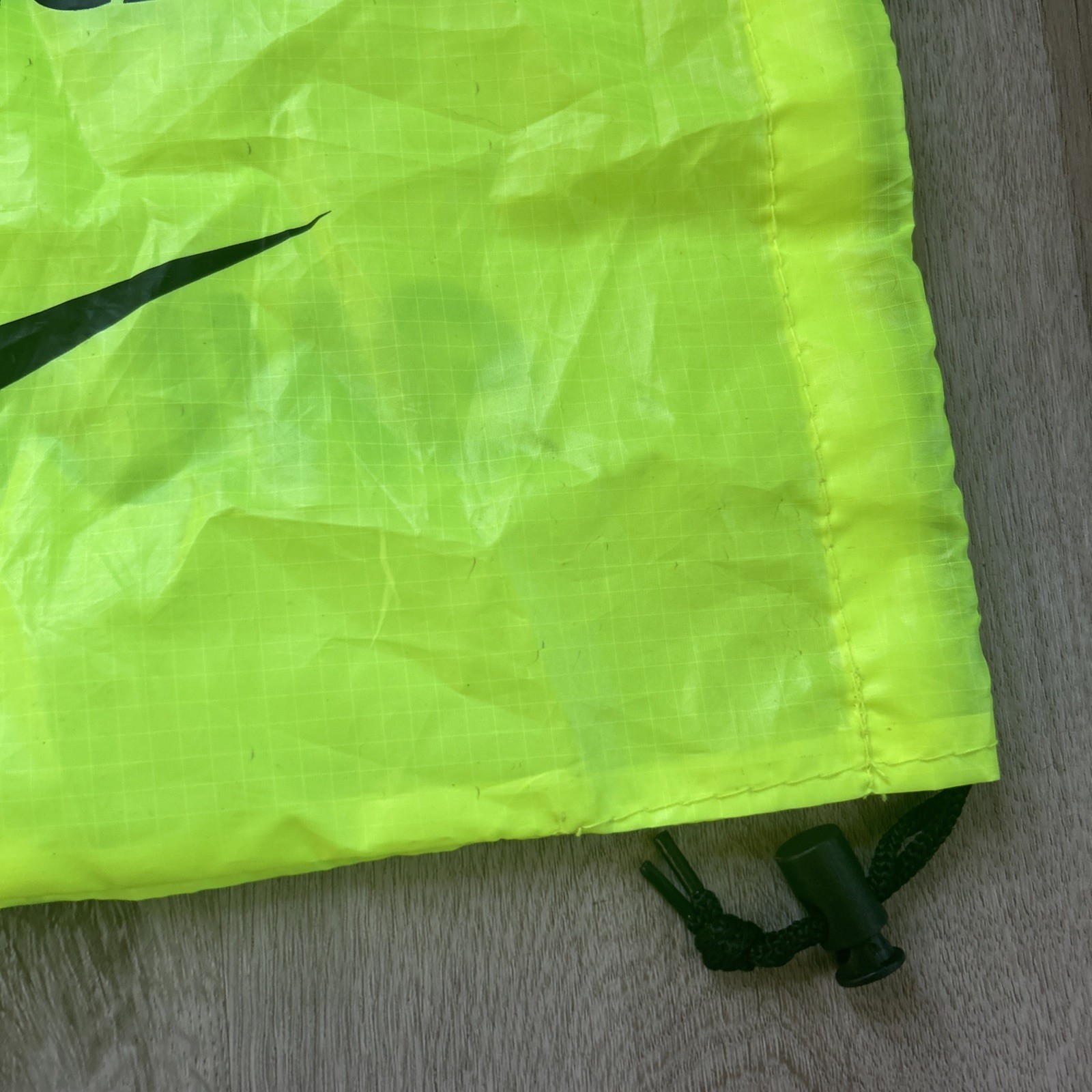 Nike Track & Field Racing Neon Yellow Gear Shoe Bag Nylon OS Swoosh Stains READ