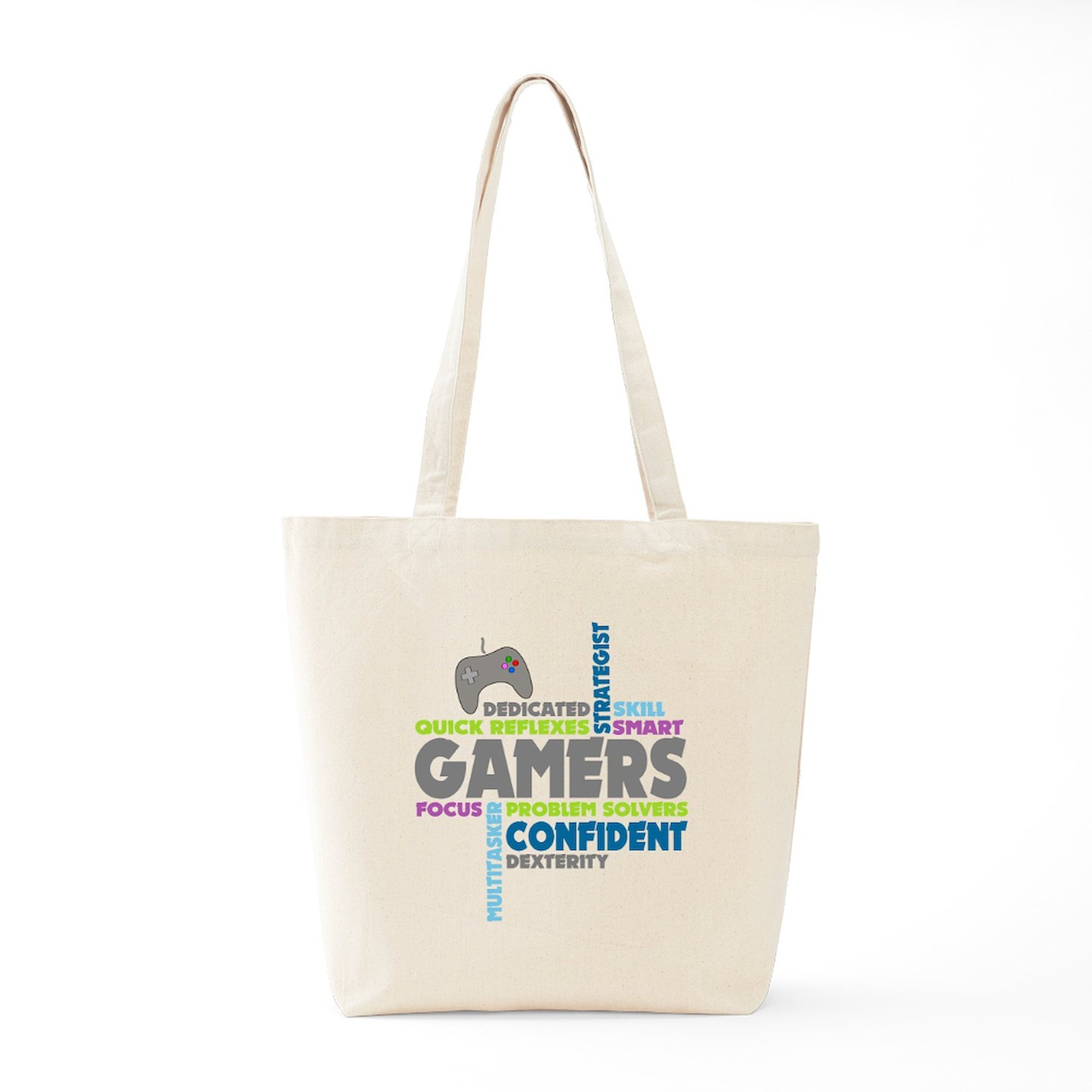 CafePress Gamers Natural Canvas Tote Bag, Cloth Shopping Bag (1152093400)