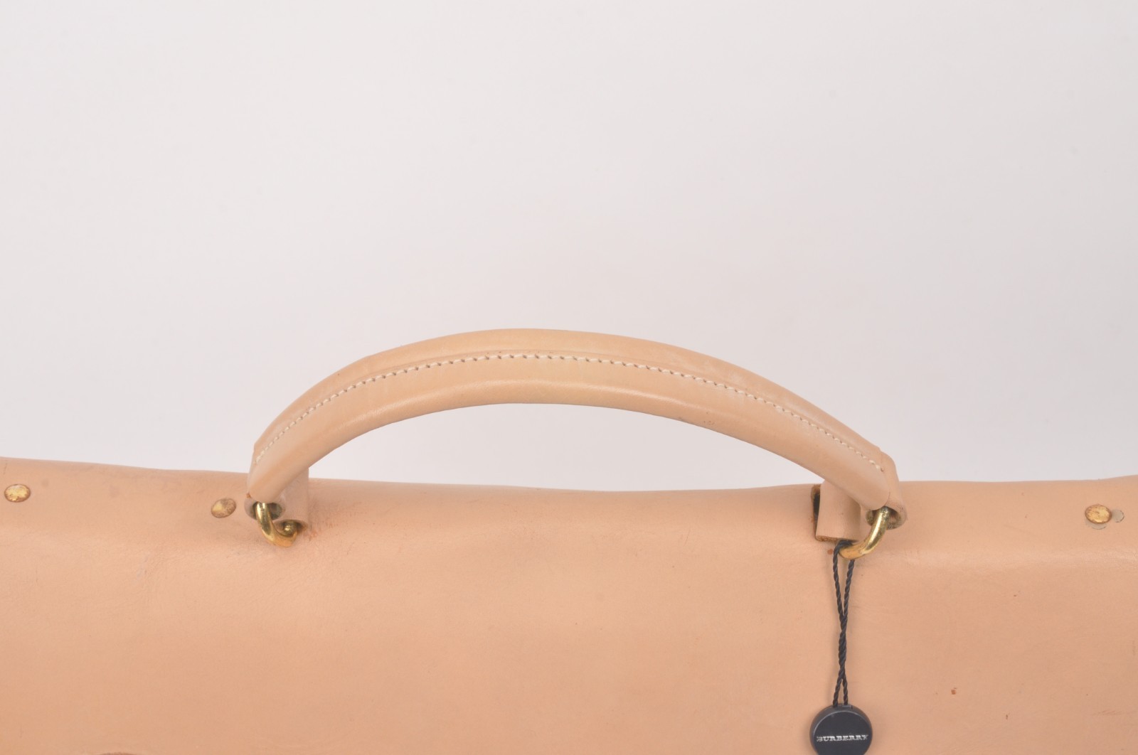 Burberry vintage tan leather briefcase bag