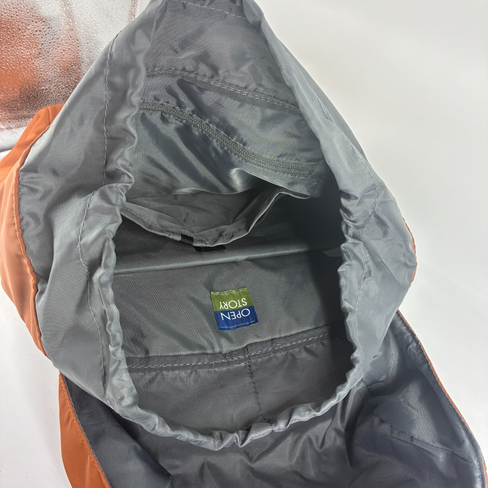 Open Story Fitted Flap Backpack Rust Amber Brown Magnetic Closure