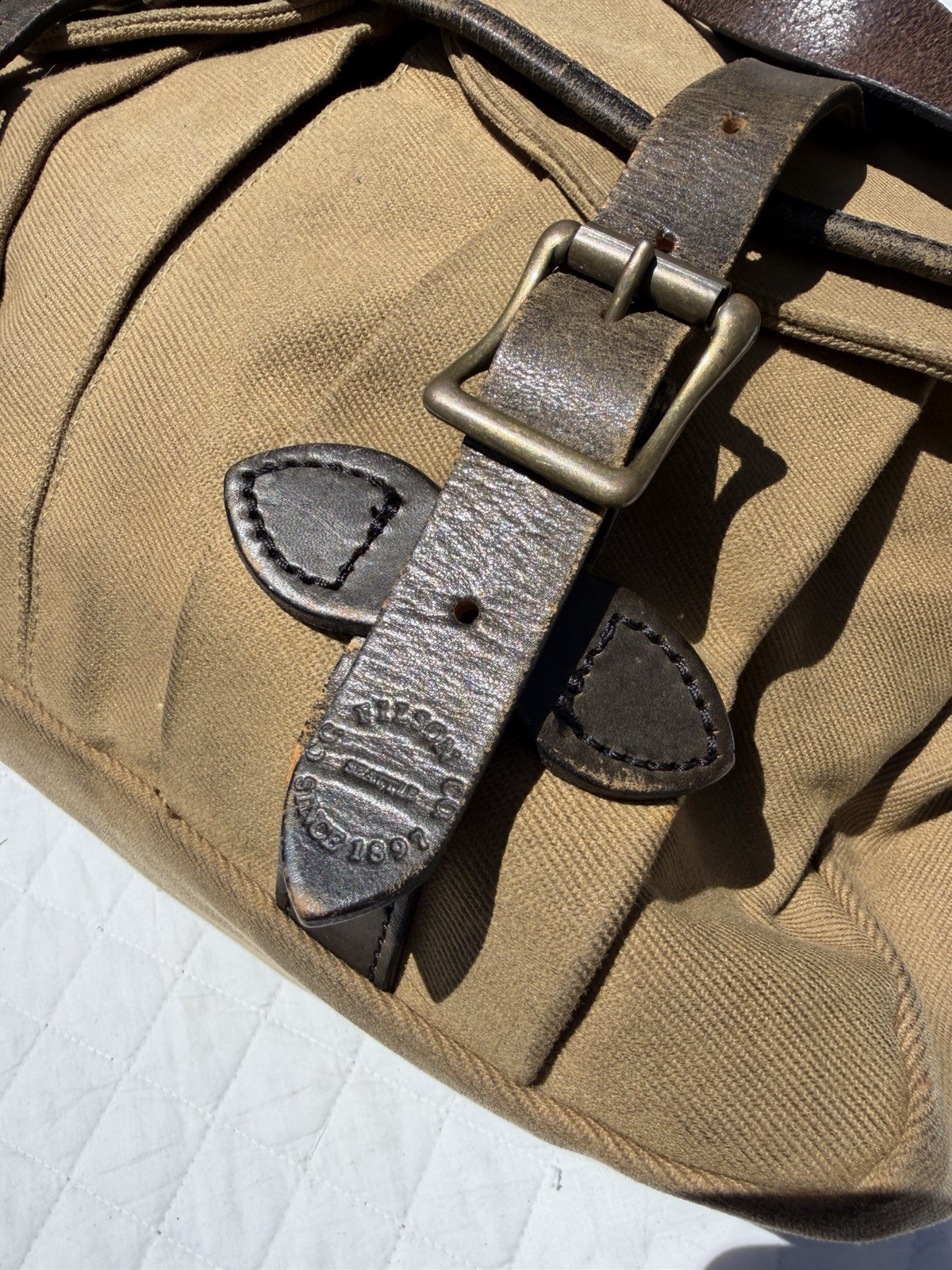 Vintage Filson 240 Talon-Era Small Carry-On Rugged Twill Tan Zipper Field Bag
