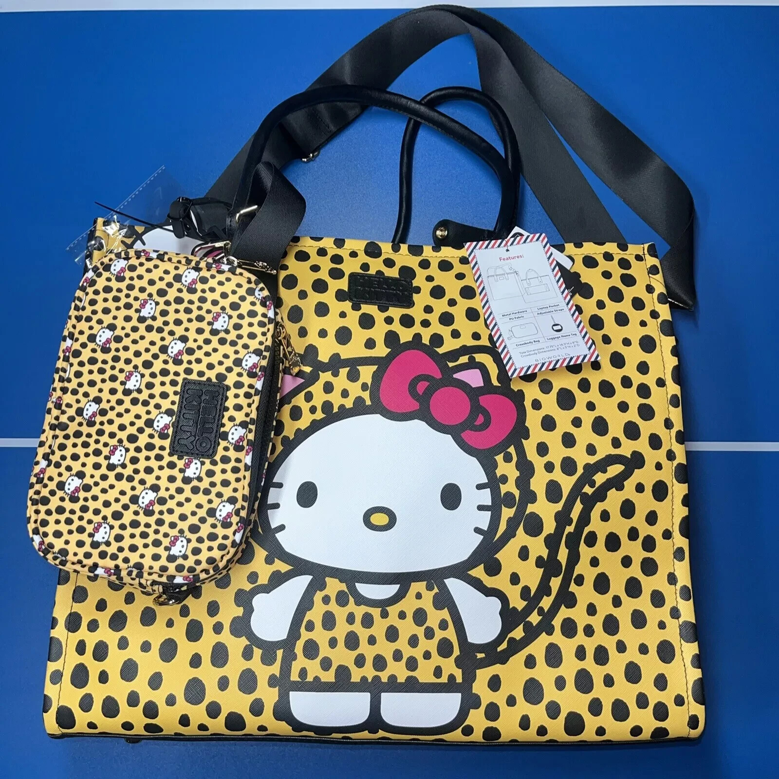 Hello Kitty 3-pc All-Over Print Travel Tote Set NEW with TAGS