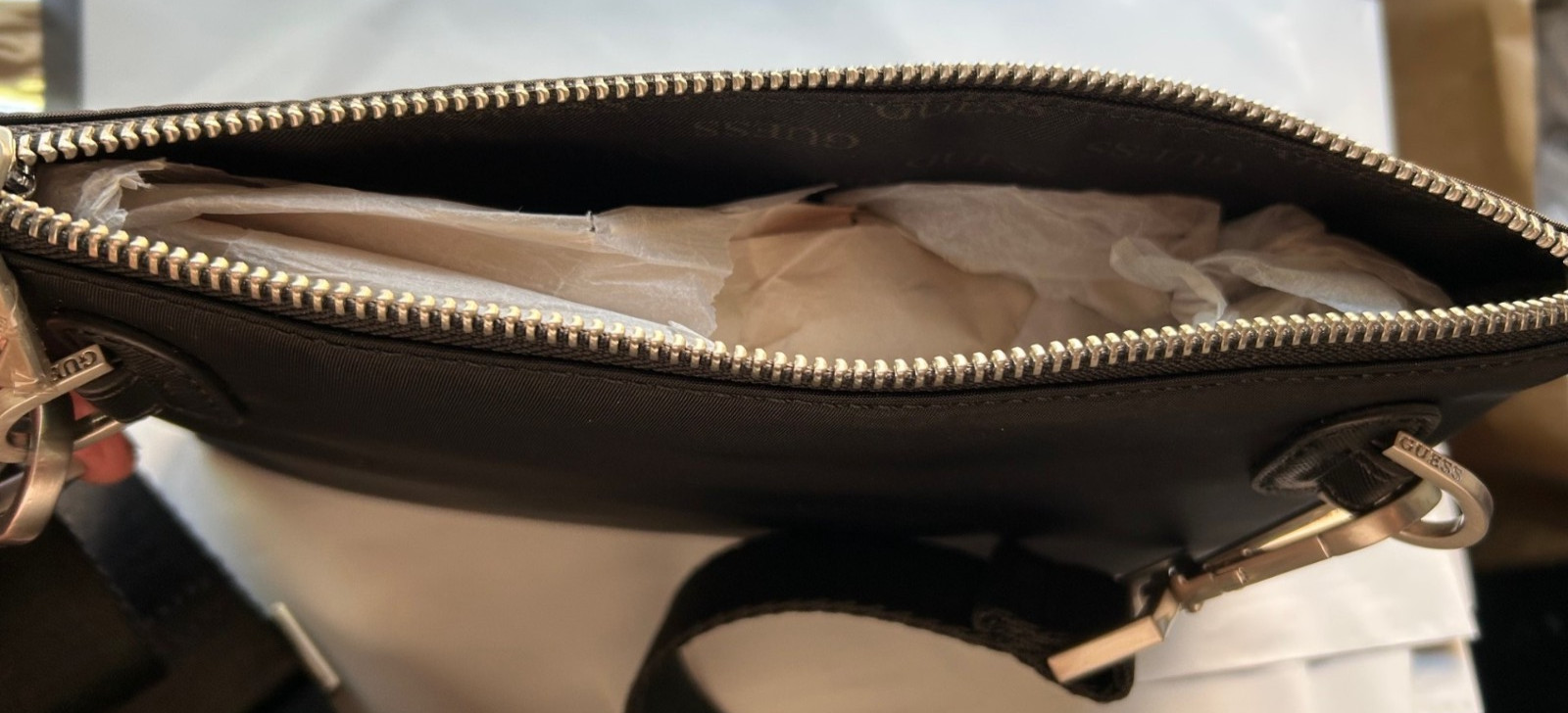 Guess Men’s Certosa Crossbody Bag Black Silver