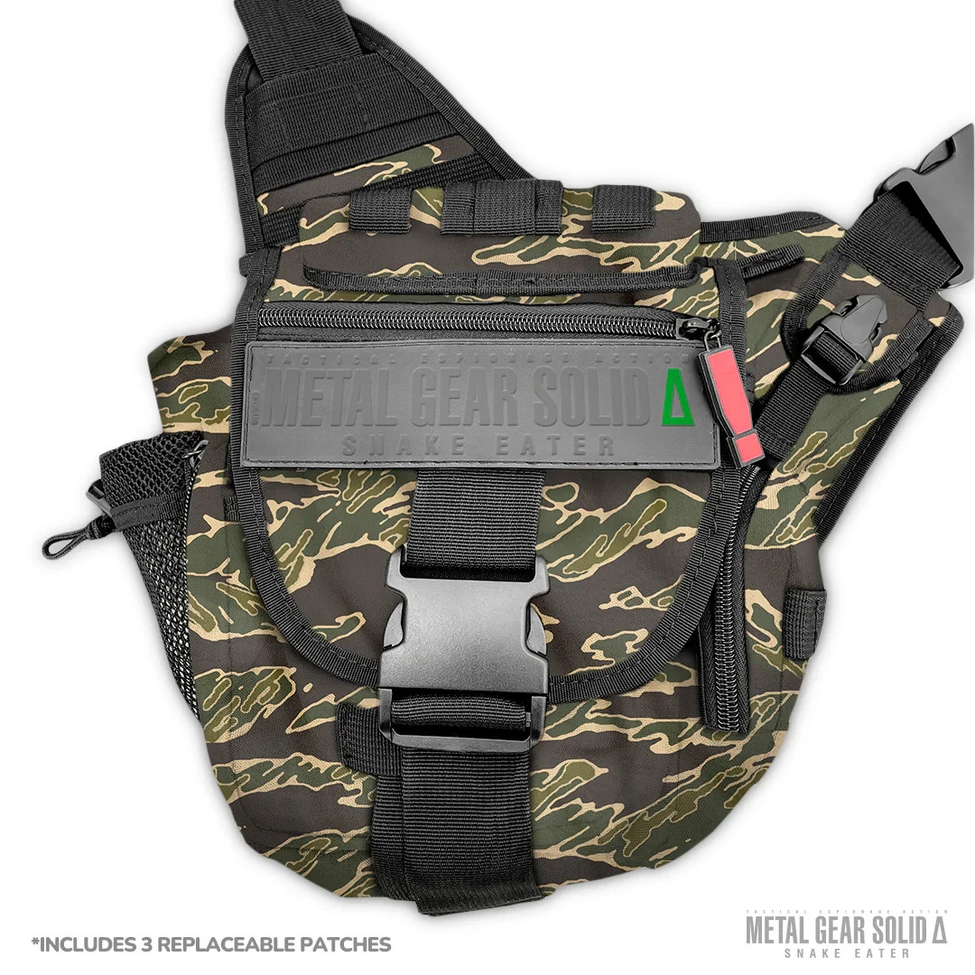 Metal Gear Solid Snake Eater Camo Shoulder Messenger Bag + x3 PVC Patches MGS
