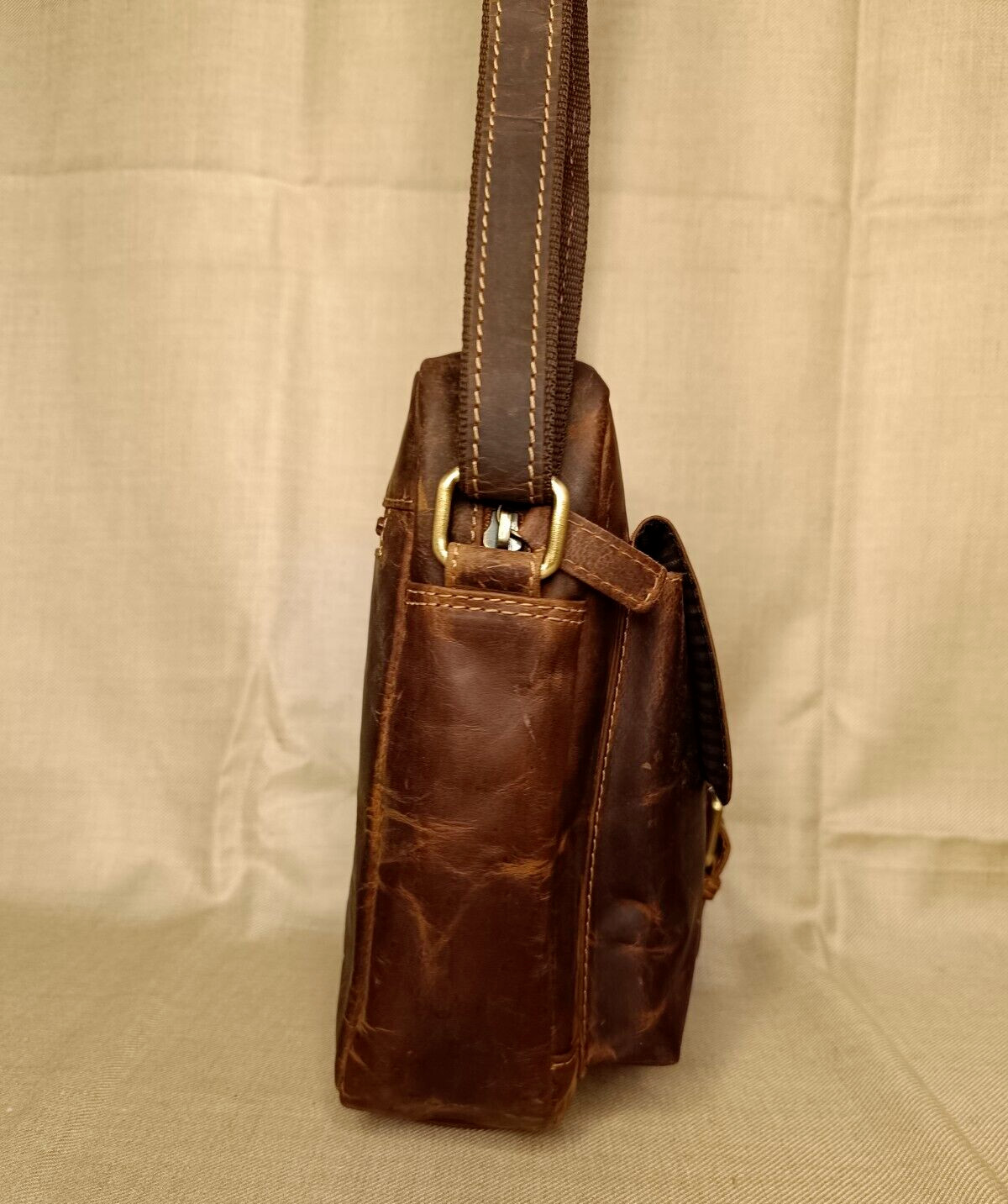 9 In Crossbody Sling Bag Buffalo Leather Purse Satchel Handbag Messenger Bags