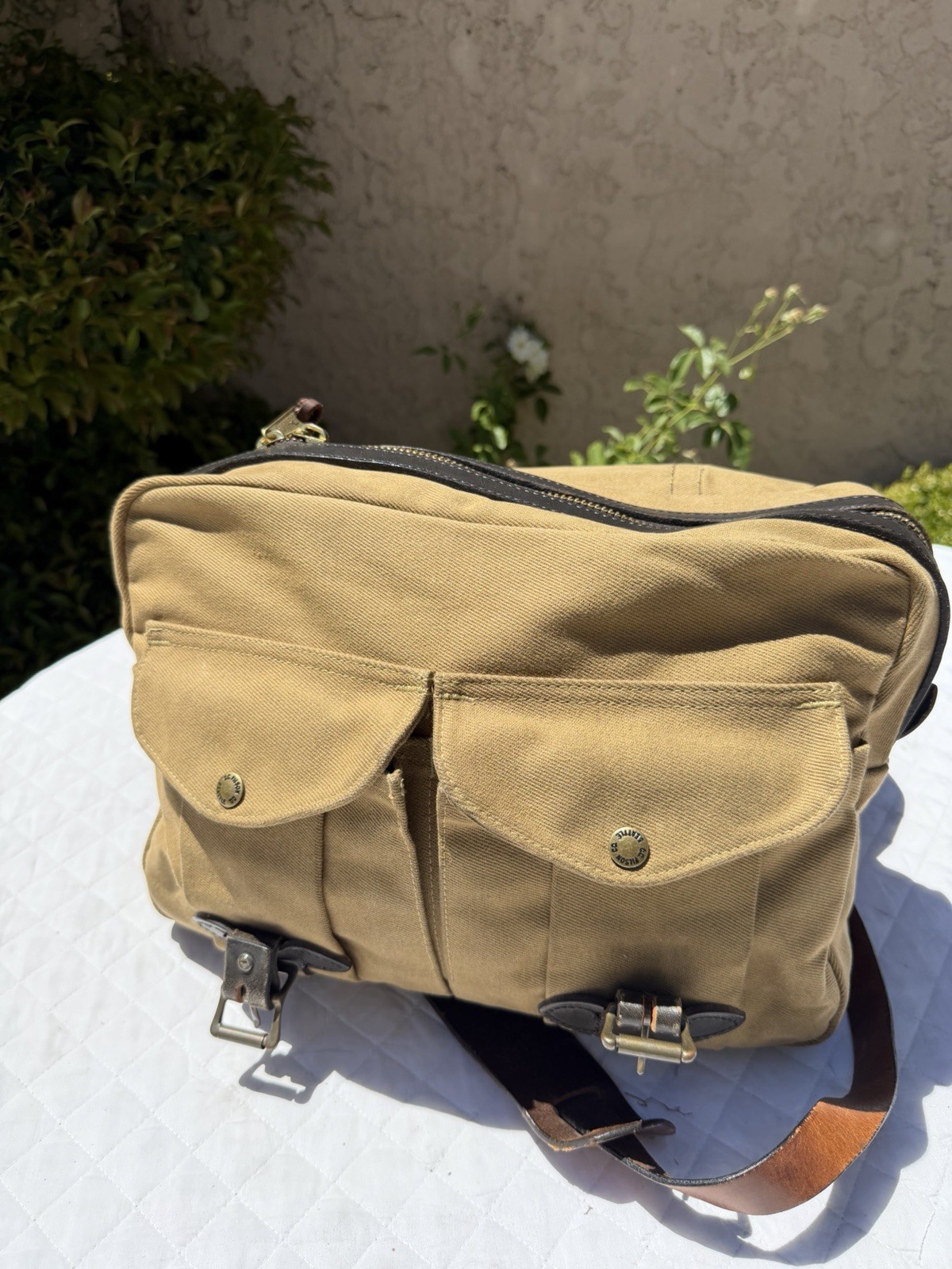 Vintage Filson 240 Talon-Era Small Carry-On Rugged Twill Tan Zipper Field Bag