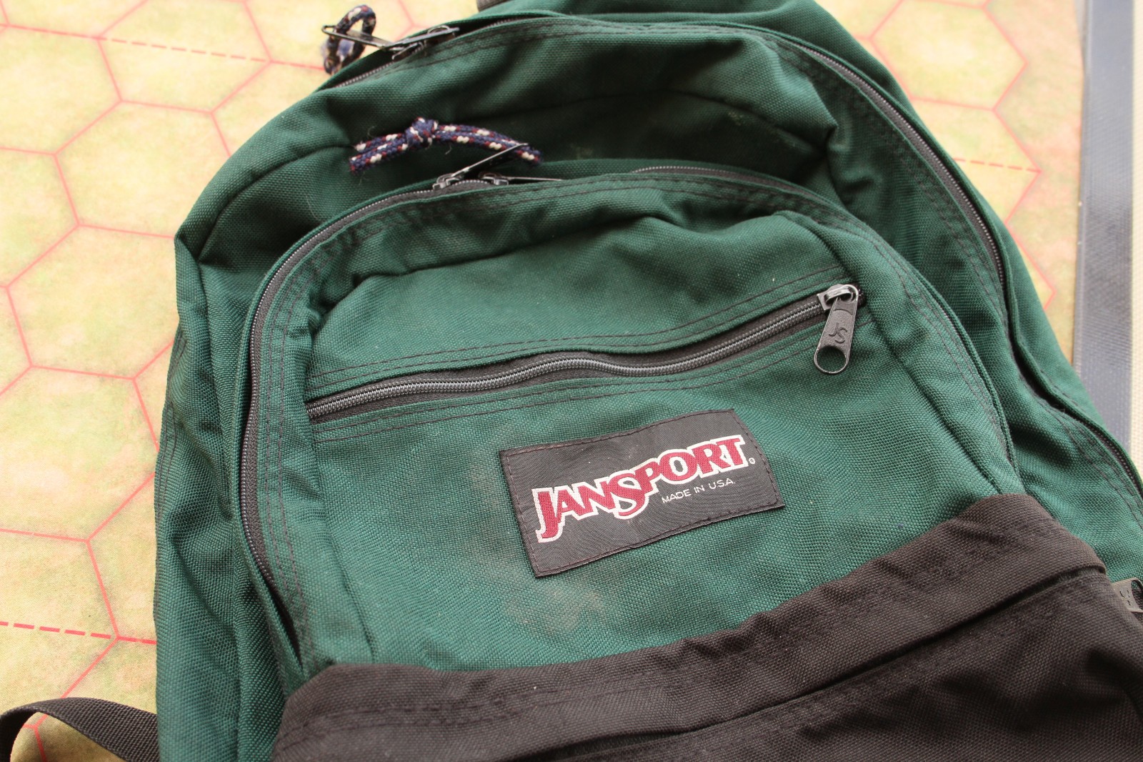 Vintage Jansport Green Backpack -made in USA -Retro Y2K 90s