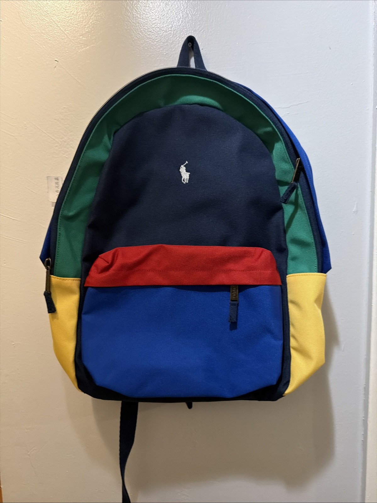 Polo Ralph Lauren Colorblock Multi-Color Backpack Bag Navy/Multicolor