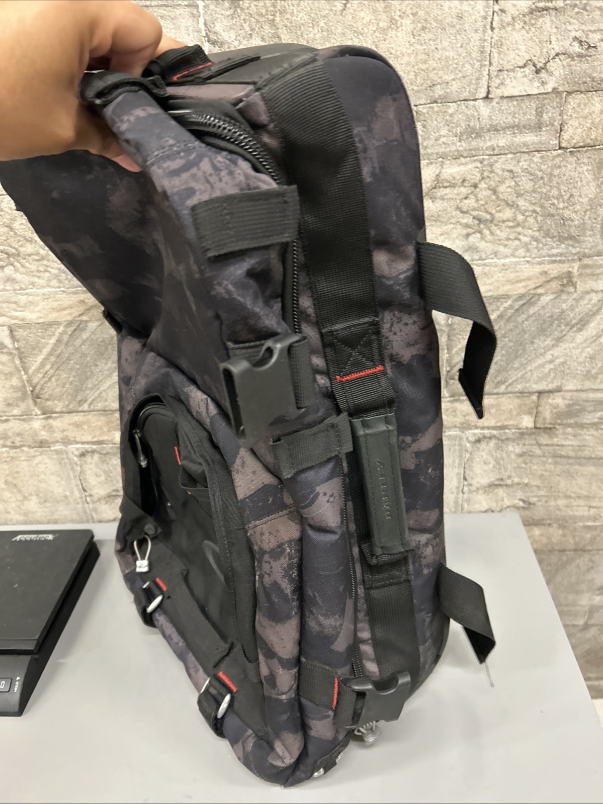 Oakley Tactical Field Gear Rolling Luggage Bag Night Camo RARE