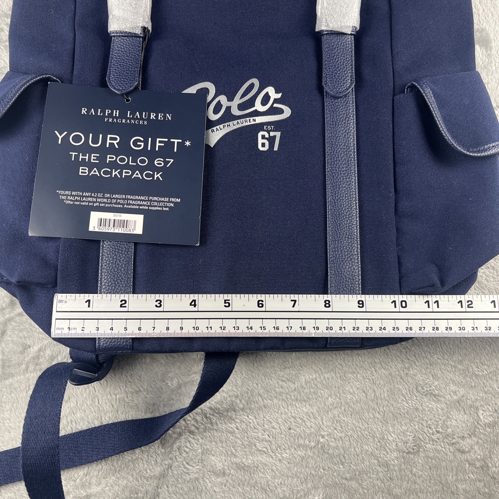 RALPH LAUREN Polo 67 Backpack Dark Blue School Gym Weekend Overnight Hiking Bag