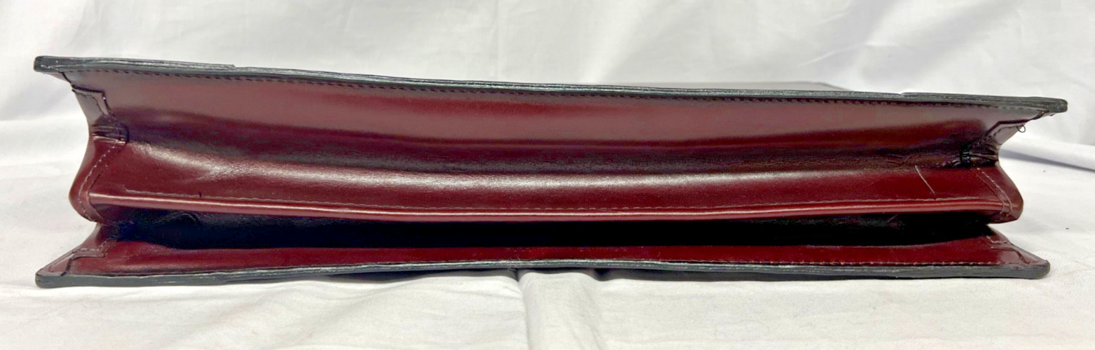 Vintage Schlesinger Leather Briefcase Case Setter Full Grain Cowhide Excellent