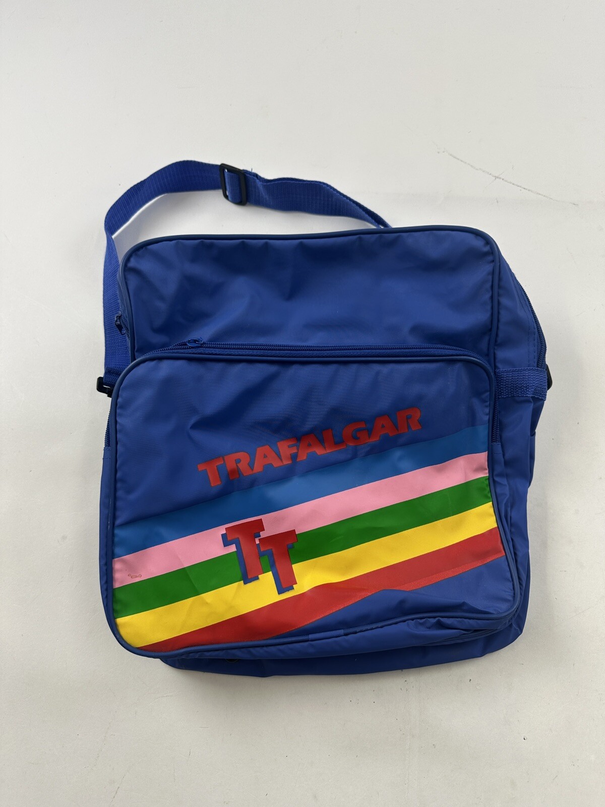 Trafalgar Bag Blue Rainbow Travel Shoulder Crossbody Tote Retro 80’s Pride