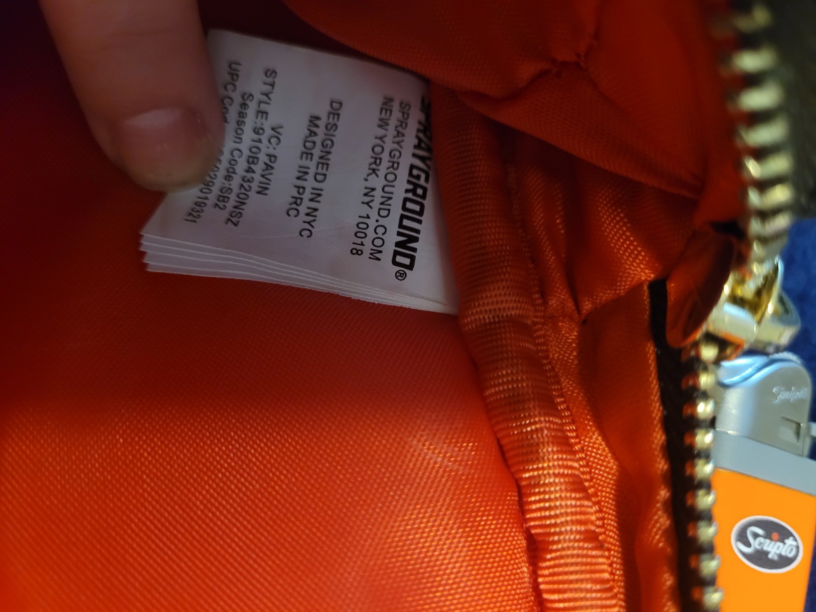 Sprayground Limited Edition Camo Backpack Brown Checkered Orange Lining Zip