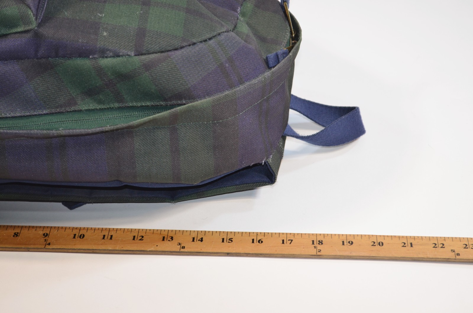 Polo Ralph Lauren Bear Plaid Canvas School Backpack Bag Blue Green
