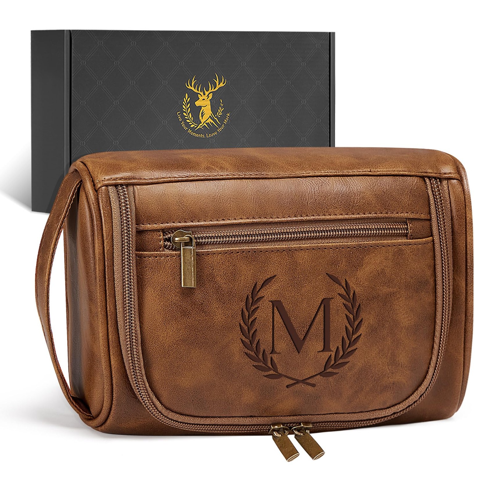 Aganmi Personalized Gifts Travel 9.25 x 5.91 x 3.35 inches, Light Brown