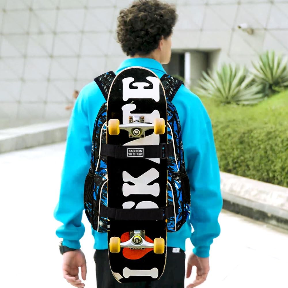 17 Inches Boys Backpack 3Pcs School Bookbag Set for Teens College Students Gr…