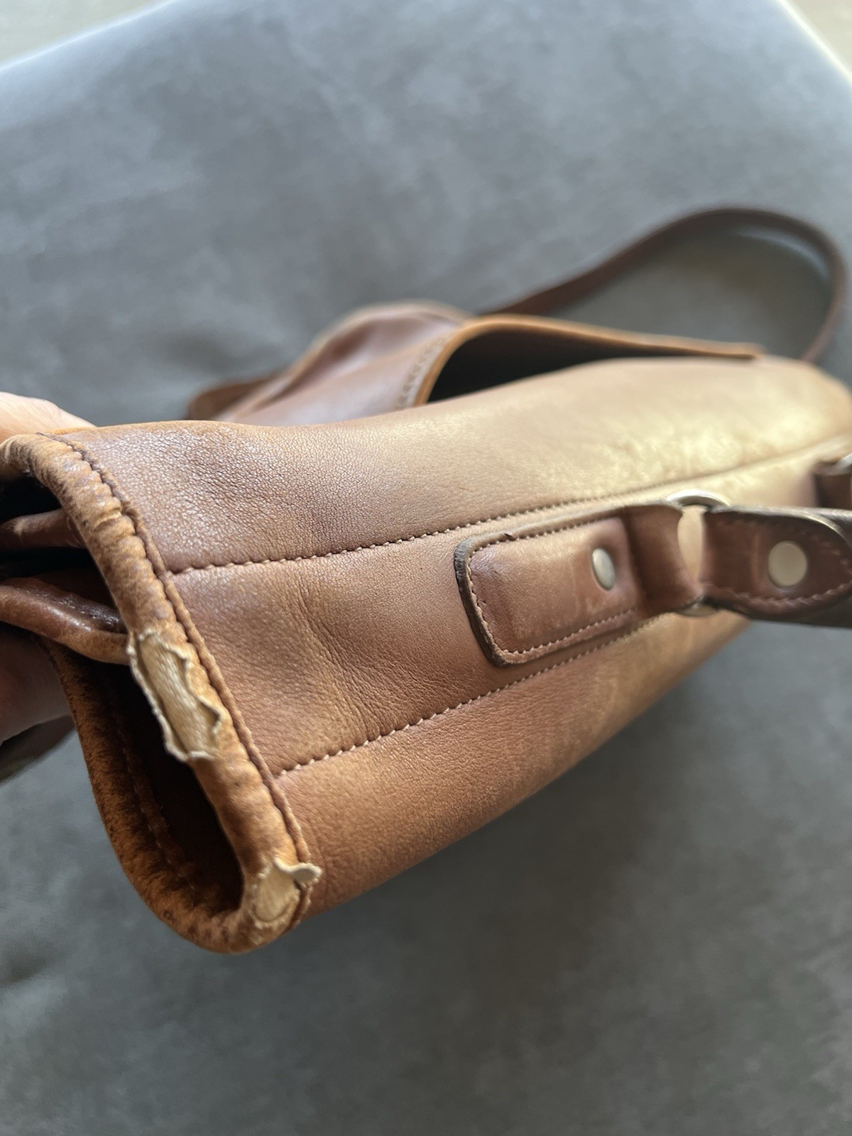 Brown Men’s Briefcase with Buckle Closure, Inner Pockets, Shoulder Strap