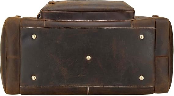 Full Grain Leather Duffle Bag Travel Weekender Overnight Thick Large Unisex Bag