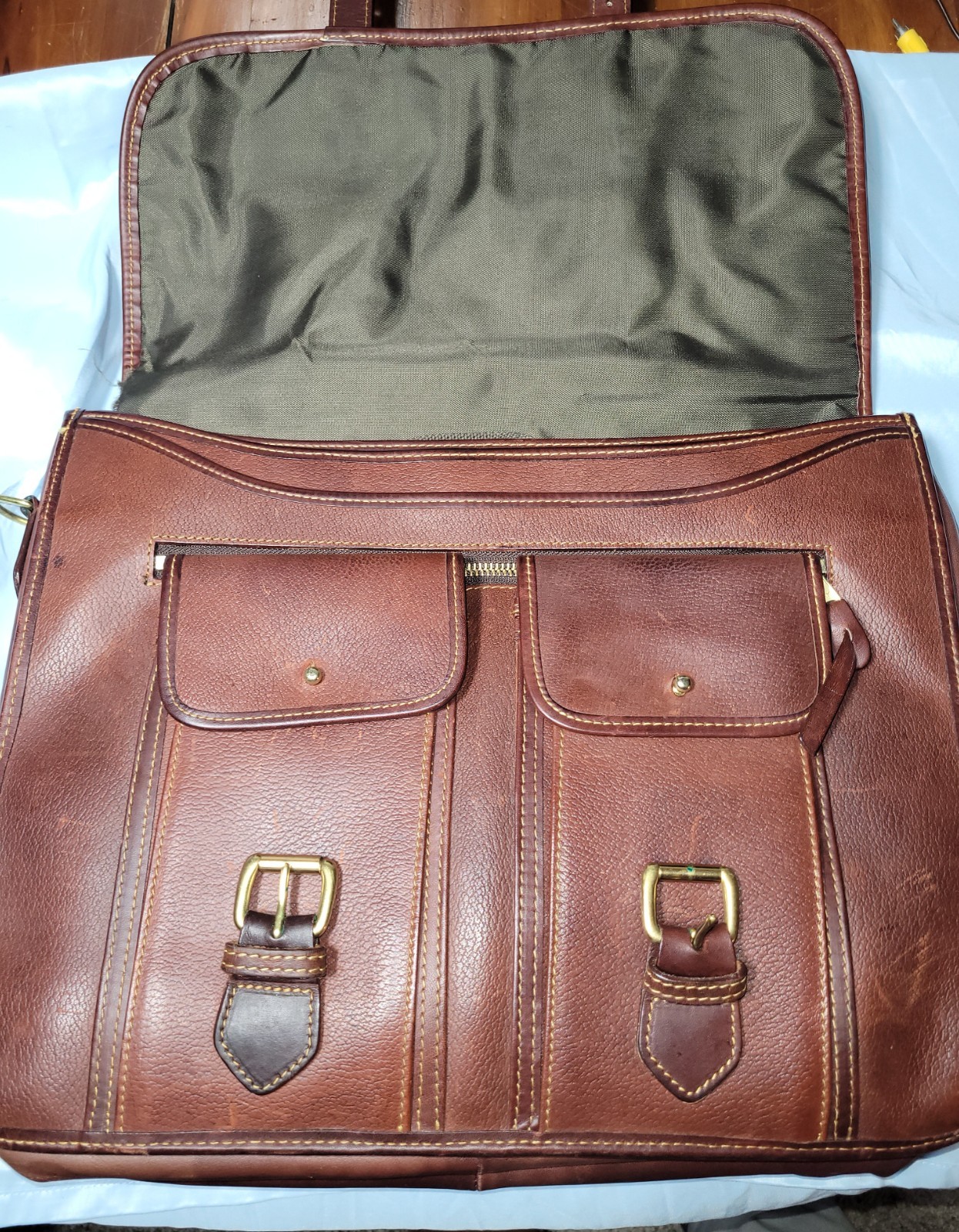 Orvis Leather Briefcase / saddle bag