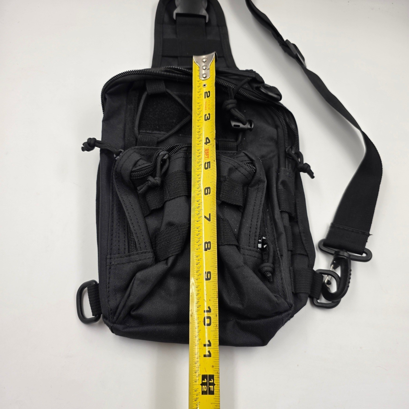 Black Tactical Sling Bag MOLLE Messenger Shoulder Pack Utility EDC Gear