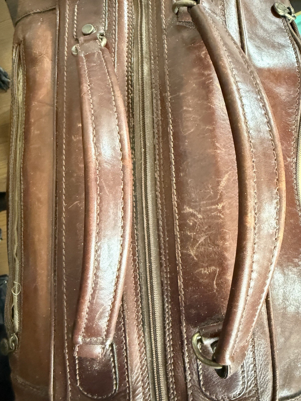 Peruzzi Firenze Italian Leather Weekender Bag Rich Brown luggage duffle