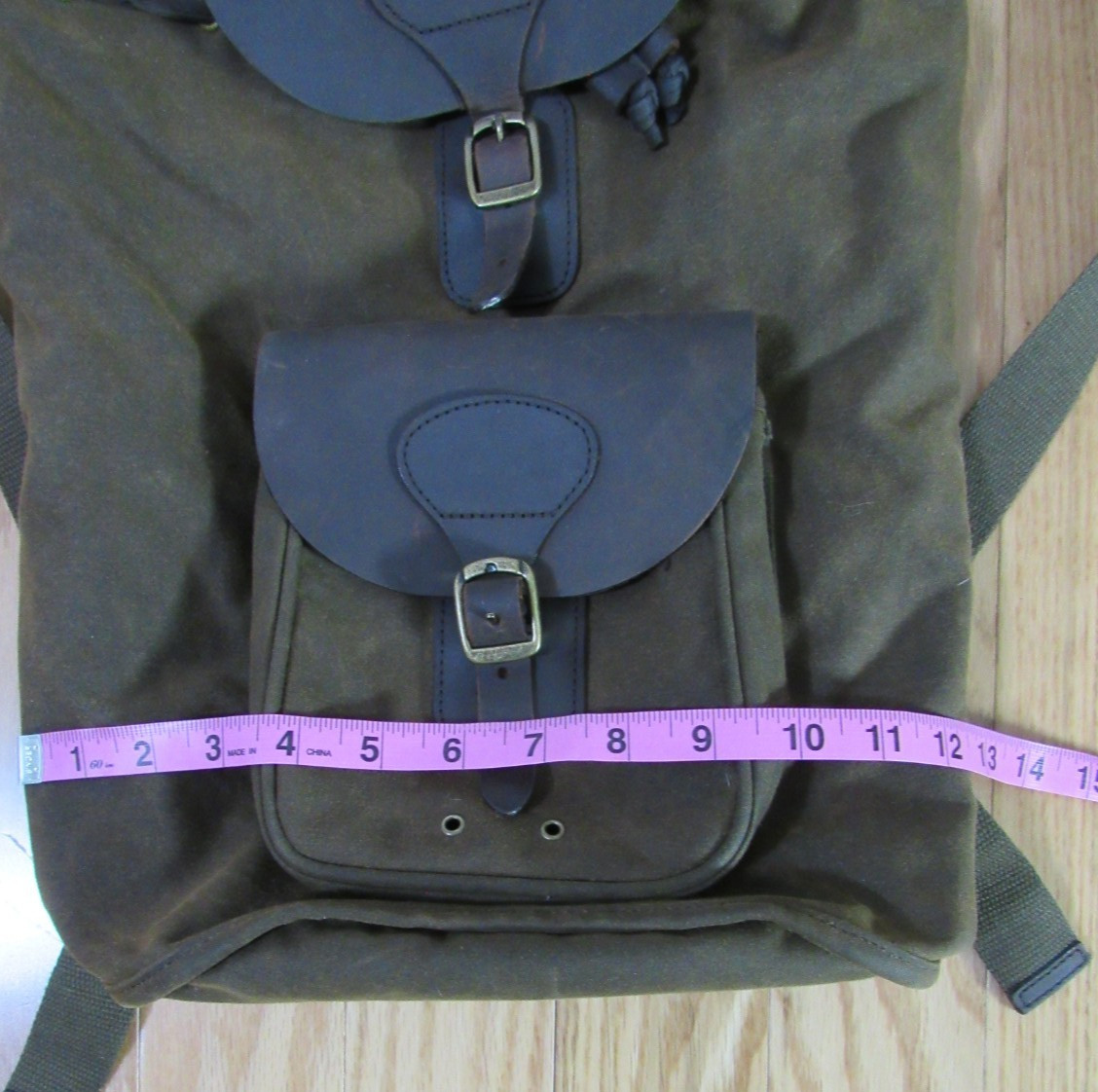 Vintage Barbour Small Waxed Knapsack Tartan Lined