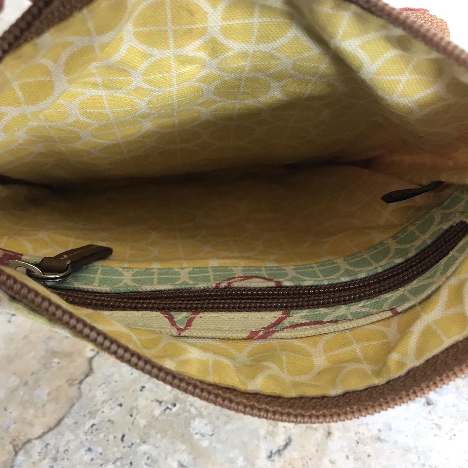 FOSSIL STRIPED CROSSBODY BAG WITH ZIPPER CREDIT CARD HOLDER SECTION ADJUSTABLE