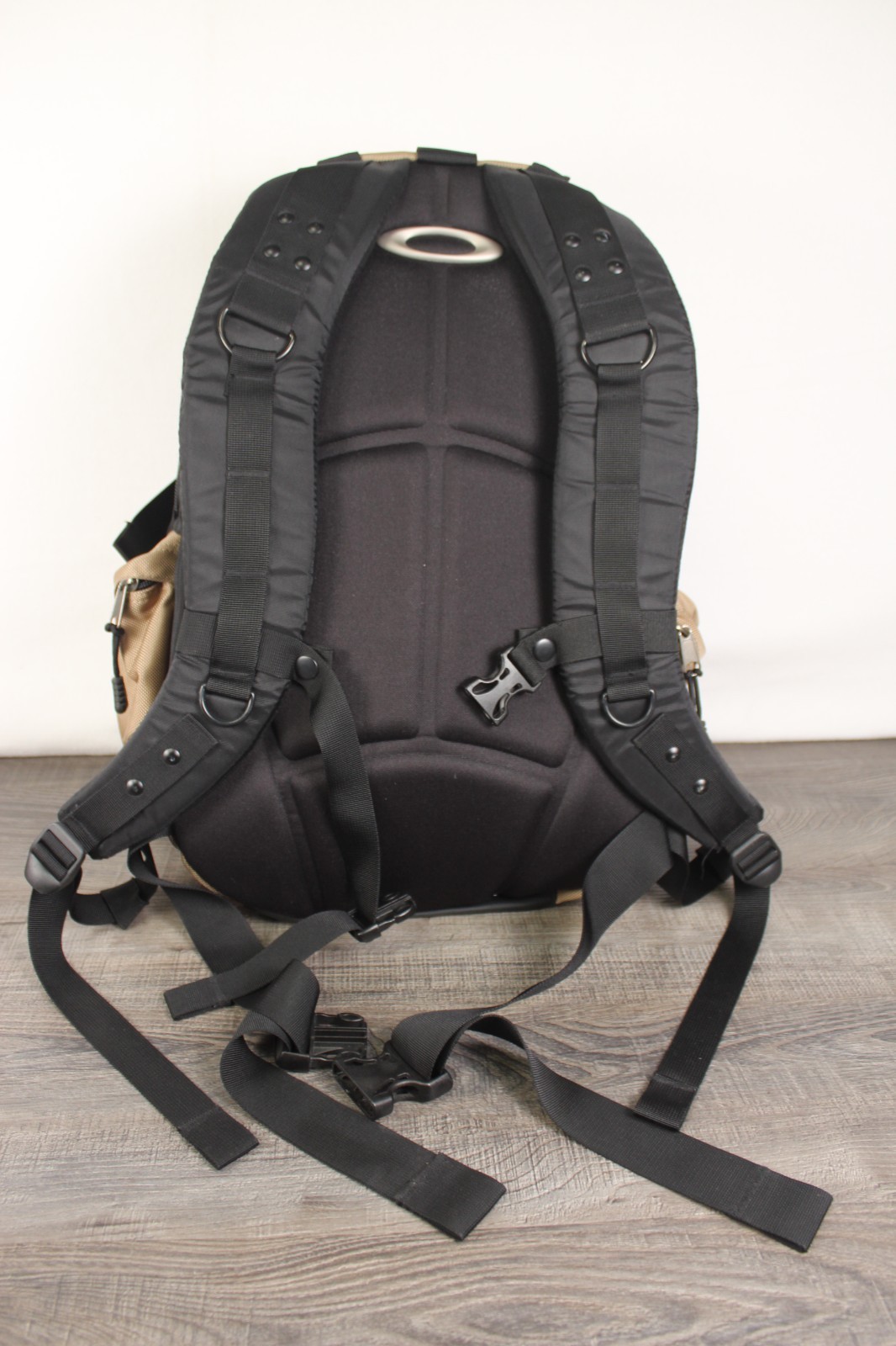 Vintage Y2K Oakley Icon Backpack Desert Tan Black Military Rucksack Clean Shape