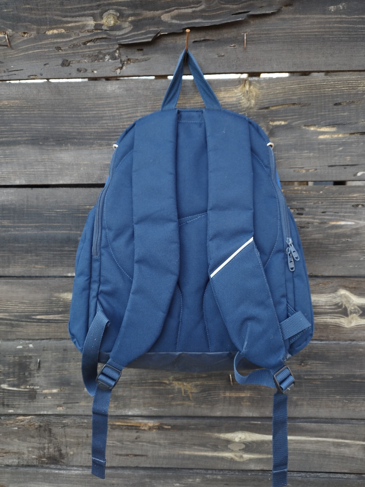 Vintage Nike Y2K Blue Technical Backpack – Center Swoosh – Retro Streetwear Bag