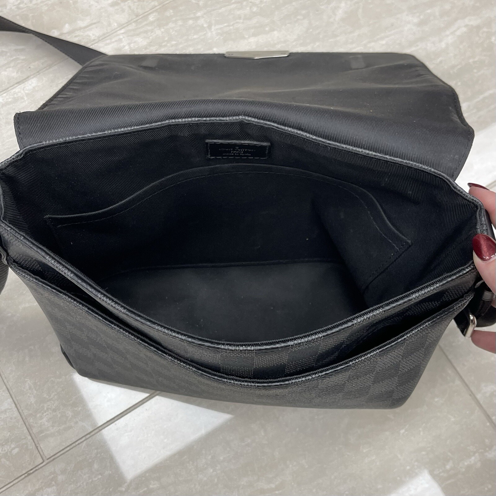 Louis Vuitton Damier Graphite Canvas District PM Messenger Bag Black