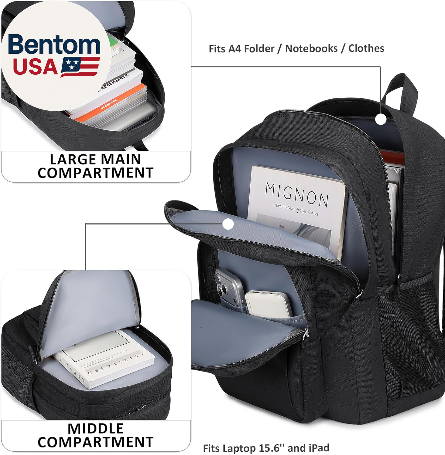 Classical Basic Travel Backpack for School Water Resistant Bookbag | for School,