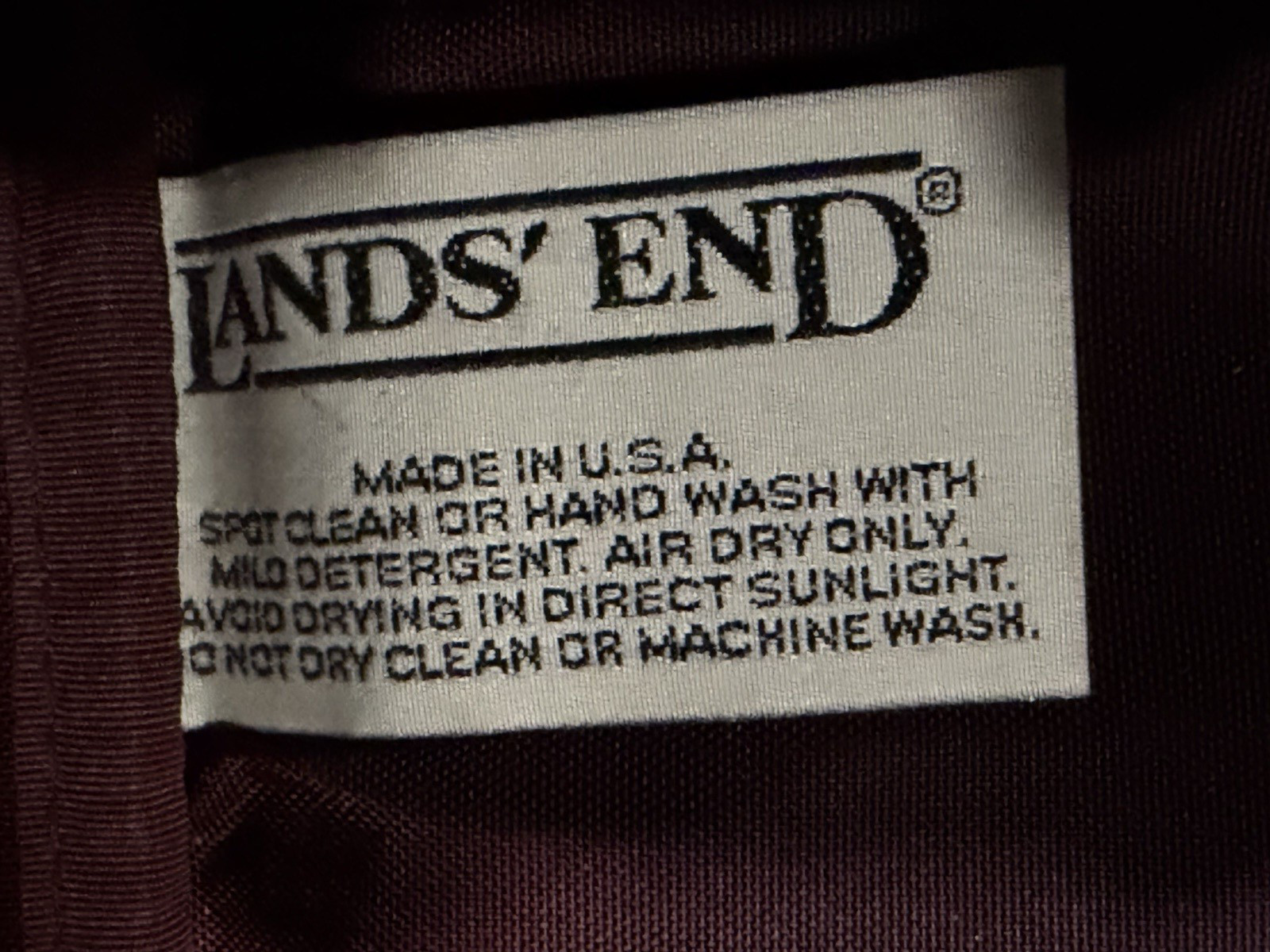 Lands End Bag Heavy Canvas Leather Duffle Deluxe Square Rigger Burgundy USA