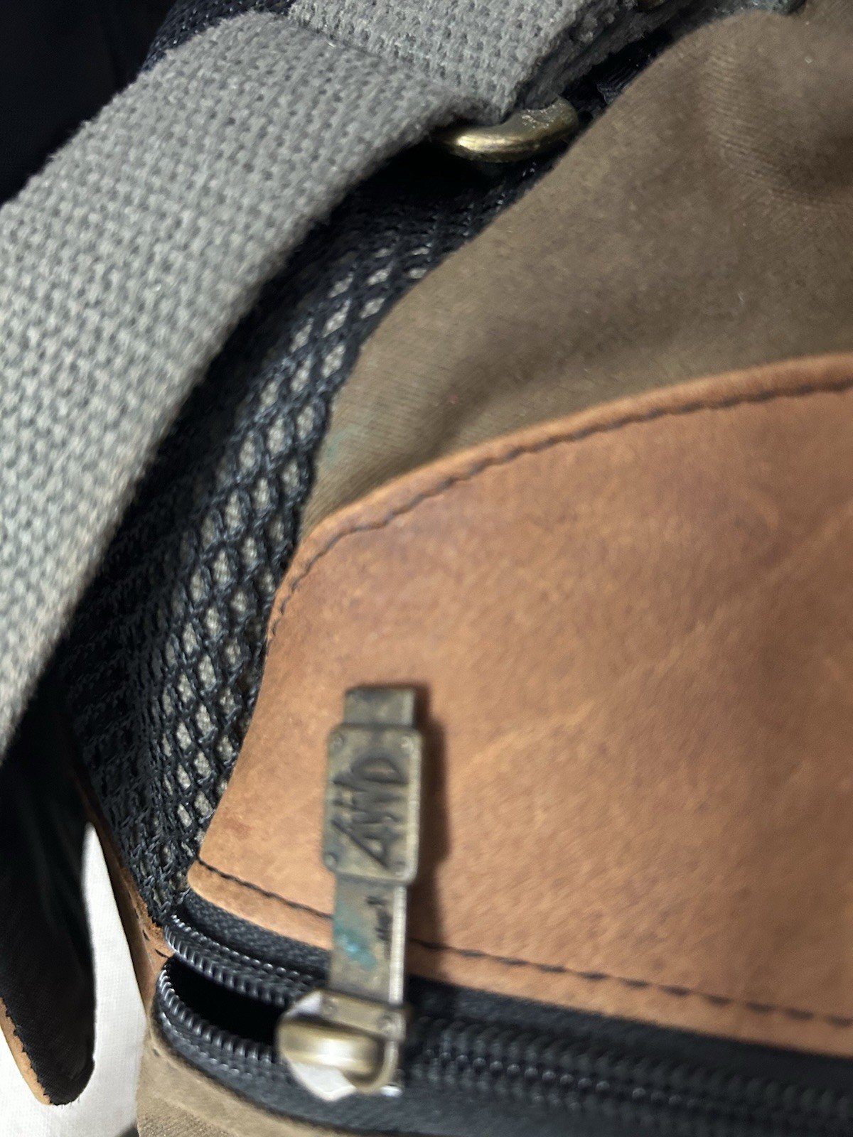 Cargill Gray/Brown Messenger Bag Crossbody Adjustable Strap Pockets Zip Lock