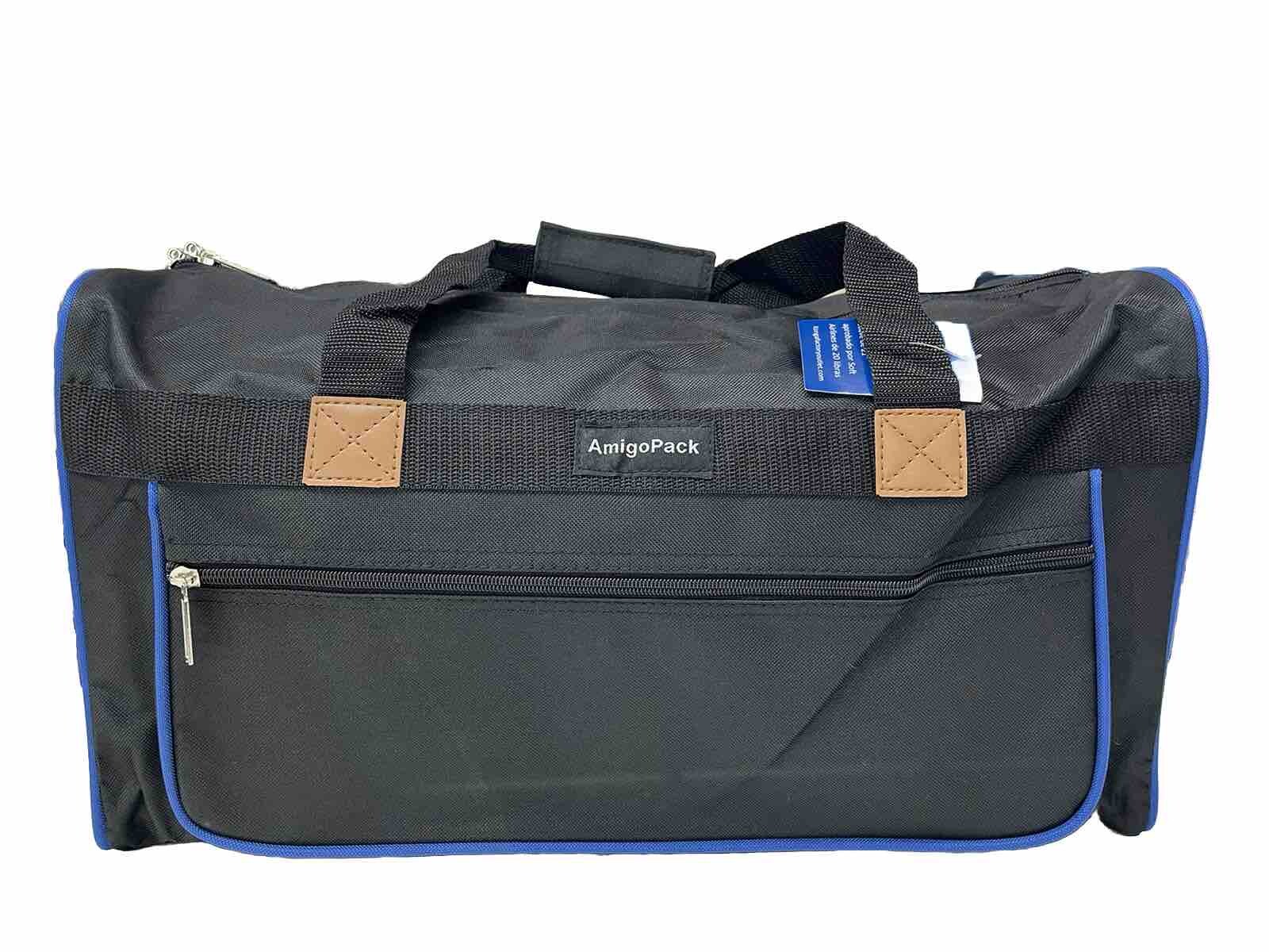20 ” amigopack Brand New Duffle Bag Sports Duffel Bag in Black Gym Bag