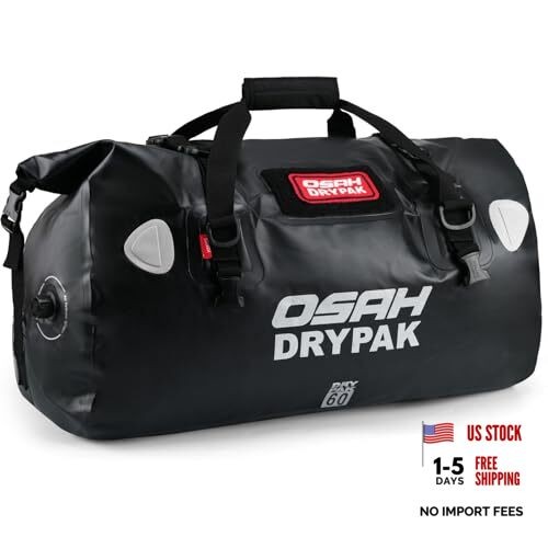Waterproof Duffel Bag – Motorcycle Dry Bag Tail Bag with Large 60L Black