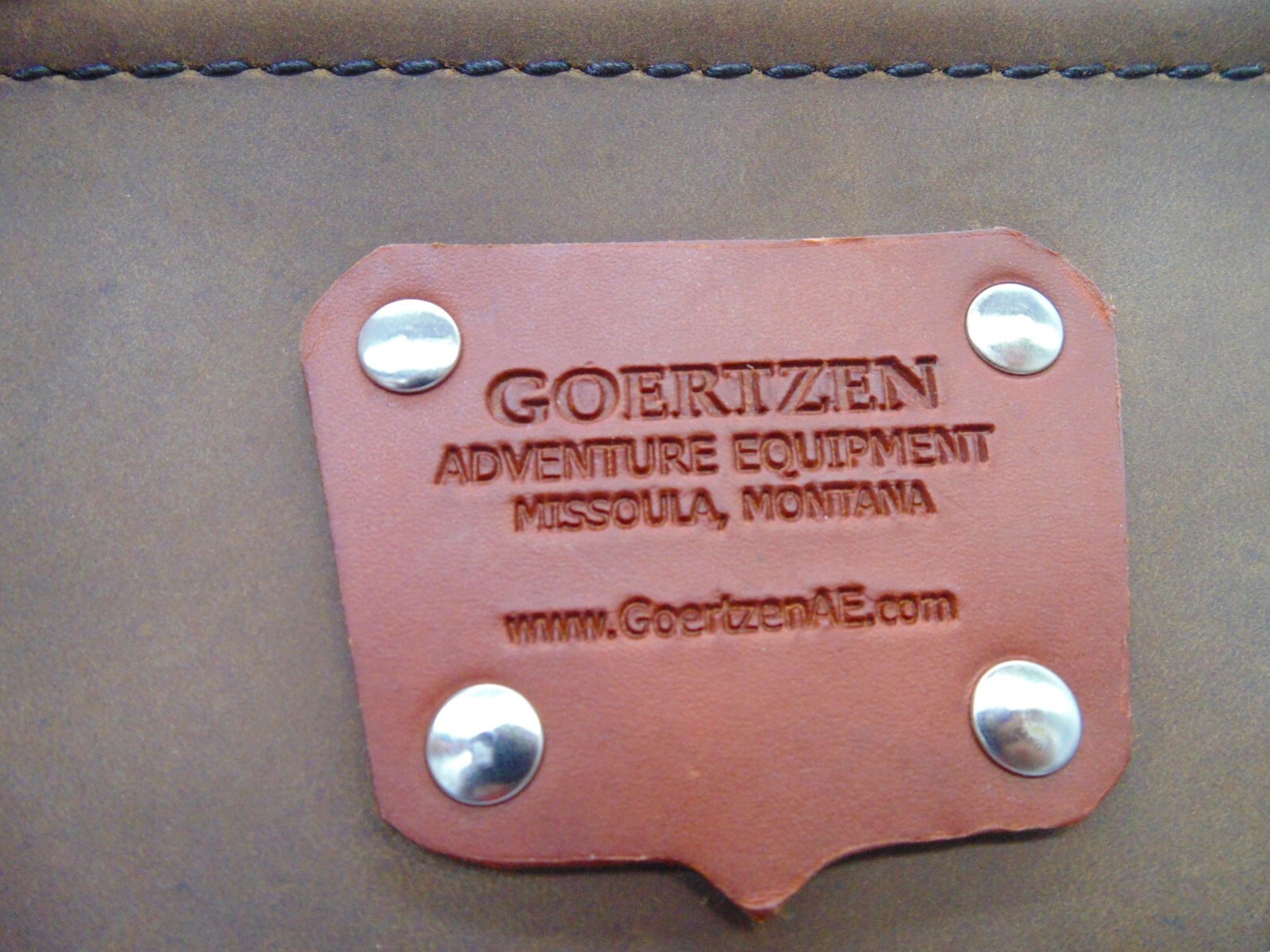 GOERTZEN Handmade in Montana USA Rustic Brown Thick Leather Tote Shoulder Bag LG