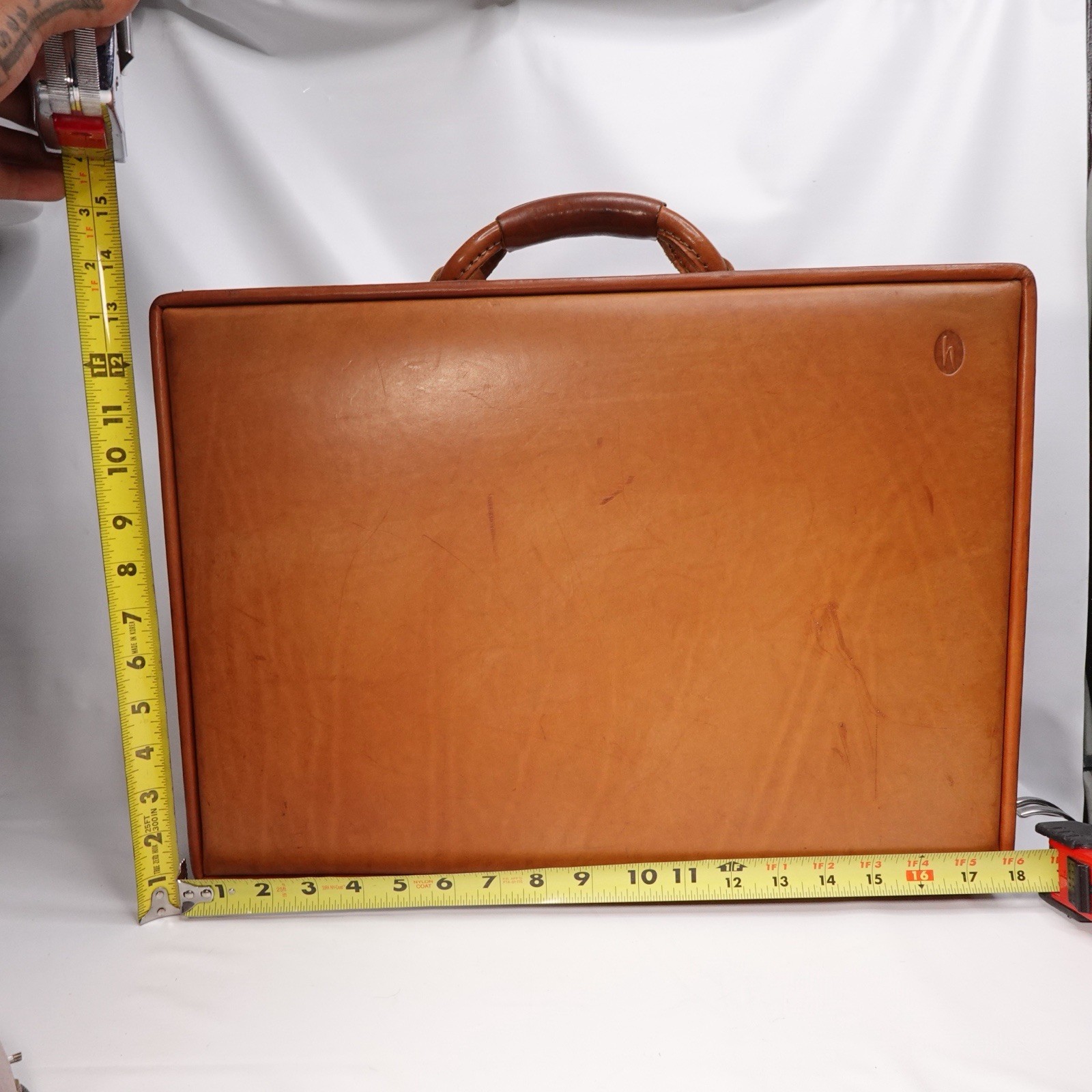 Vintage Hartmann Tan/Brown Full Grain Leather Attache Case Briefcase Belted