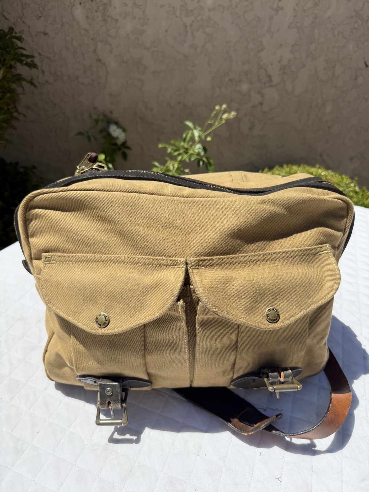 Vintage Filson 240 Talon-Era Small Carry-On Rugged Twill Tan Zipper Field Bag