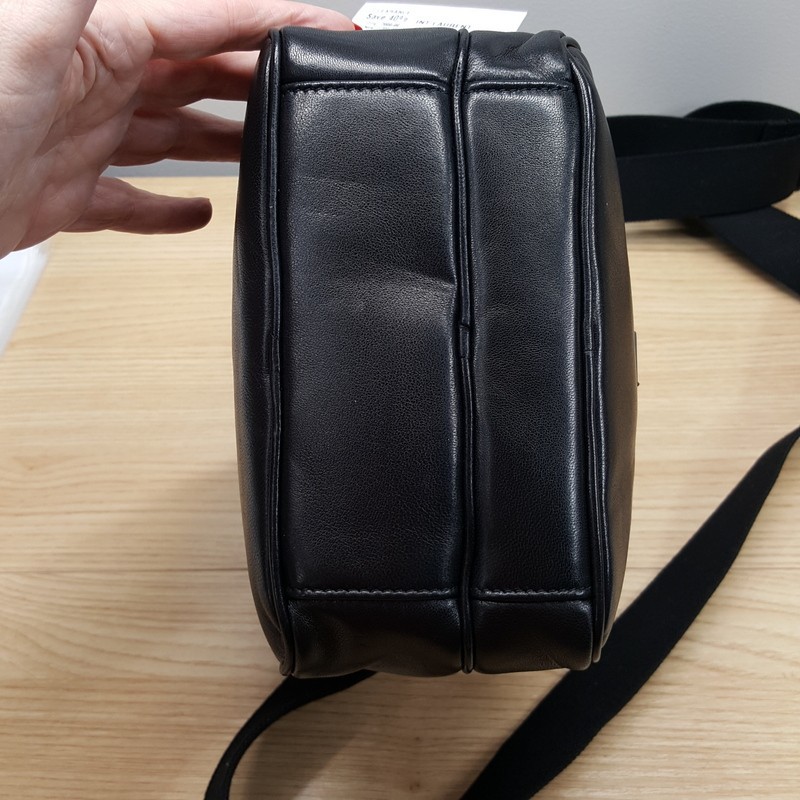SAINT LAURENT YSL Black Lambskin Leather Niki Cube Crossbody $2000