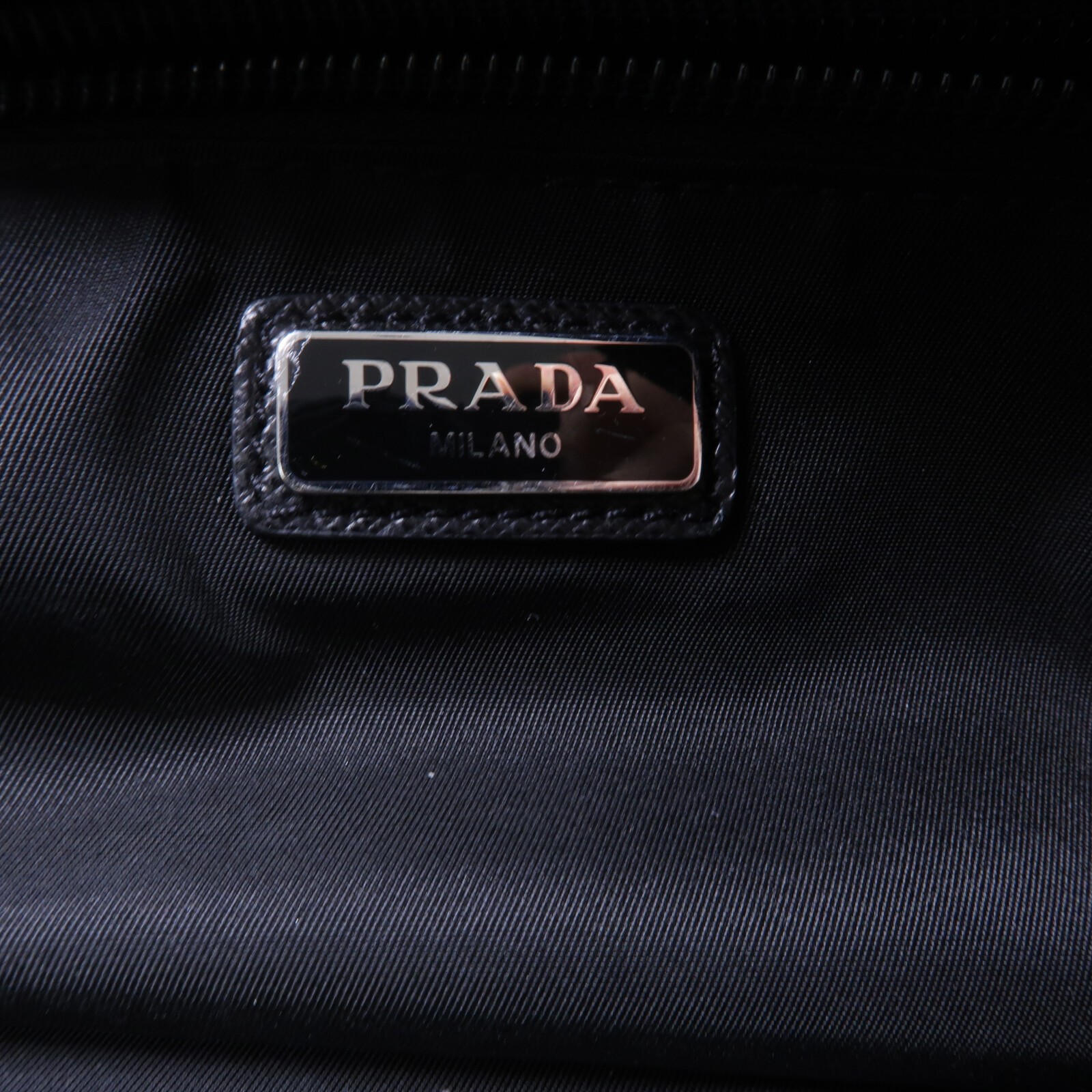 PRADA SHW Re Nylon Triangle Logo Travel Pouch Clutch Bag 2NA029 2DMH F0002 Black