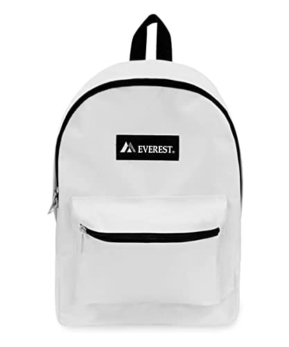 Everest Luggage Basic Backpack, White, Medium