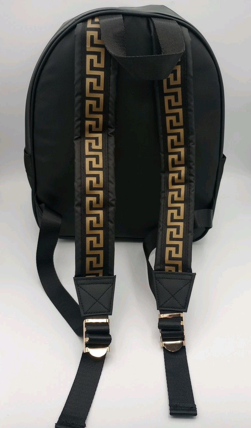VERSACE Parfums Rider Backpack Shoulder Bag Black Fragerance Excellent Condition