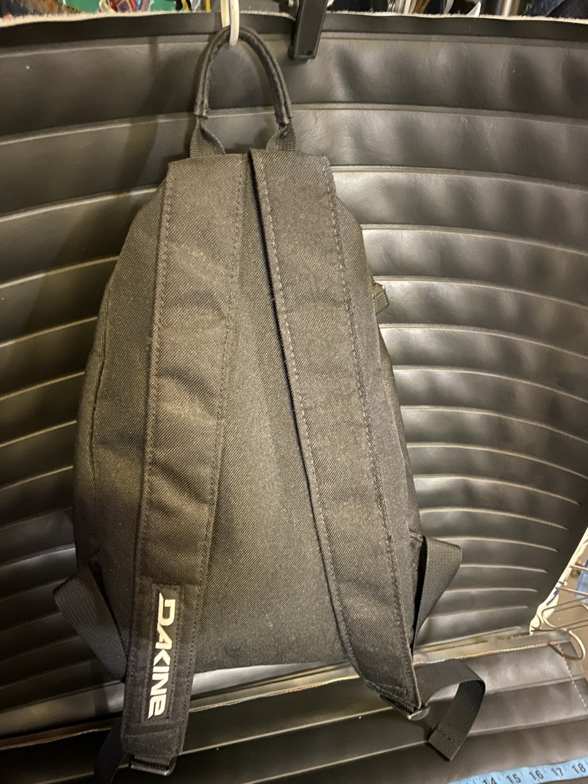 Dakine Small Black Backpack Leopard Print Panel, Red Bungee, Vintage