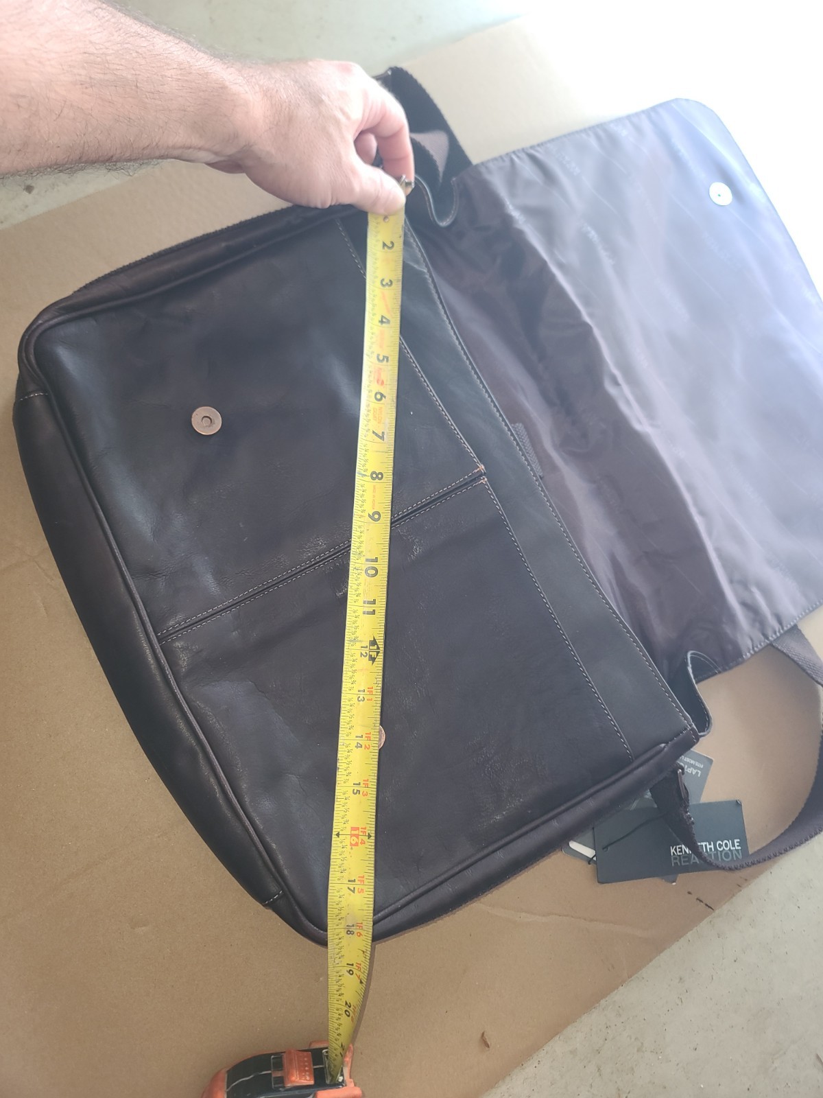 Kenneth Cole Reaction “Come Bag Soon” Leather Flapover Cross Body Messenger Bag