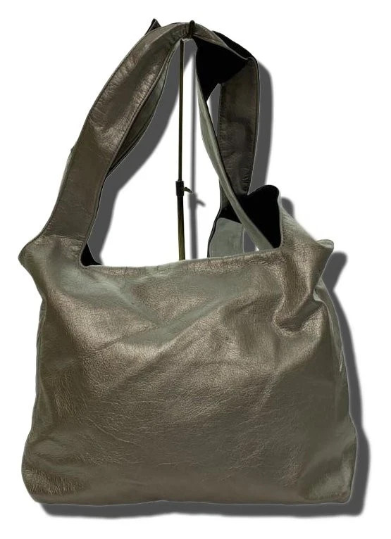 discord Yohji Yamamoto Leather Shoulder Bag Silver DY-I38-717